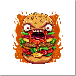 Angry For A Burger Attack Posters and Art